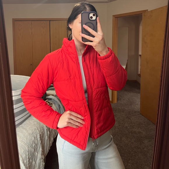 REI Co-op Puffer Winter Coat Zip Up in red - Picture 2 of 13